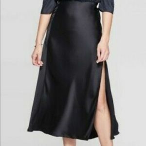 A new day black silk skirt